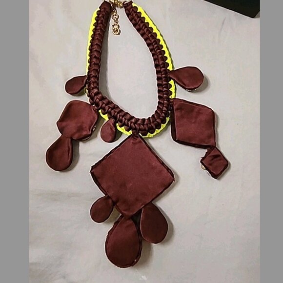 J. Crew Collection Fall 2013 Fabric Rope Rhinestone Gem Statement Necklace - Picture 8 of 10